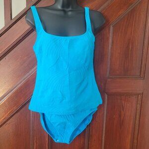Gotttex Blue Textured Tankini Swimwear Size 12